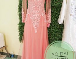 Áo dài hồng dâu có đuôi L