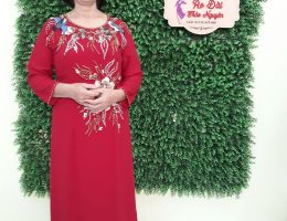 Áo dài chiffon kết hoa